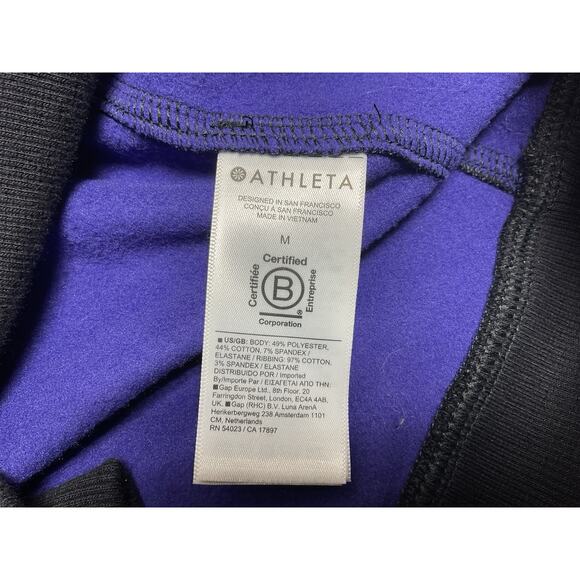 Athleta Triumph Activewear Hooded Sweatshirt Hoodie Zipper Purple/Black Size M - Picture 12 of 15